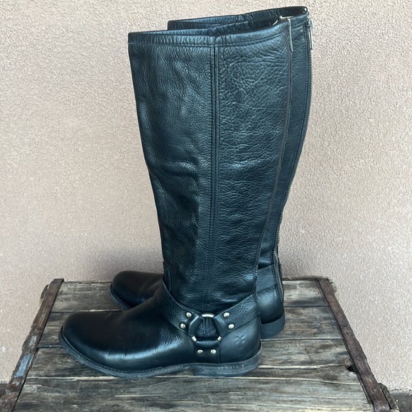 Frye Phillip Harness Tall Black Boot - Picture 3 of 10